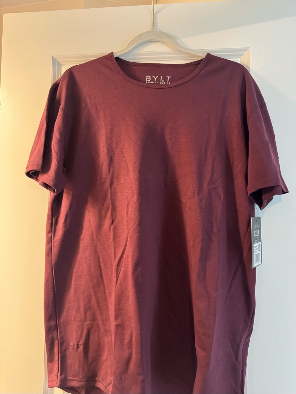 BYLT Basics Short-Sleeve Crew Tee in Maroon